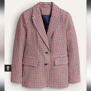 Boden Red and Blue Checkered Blazer